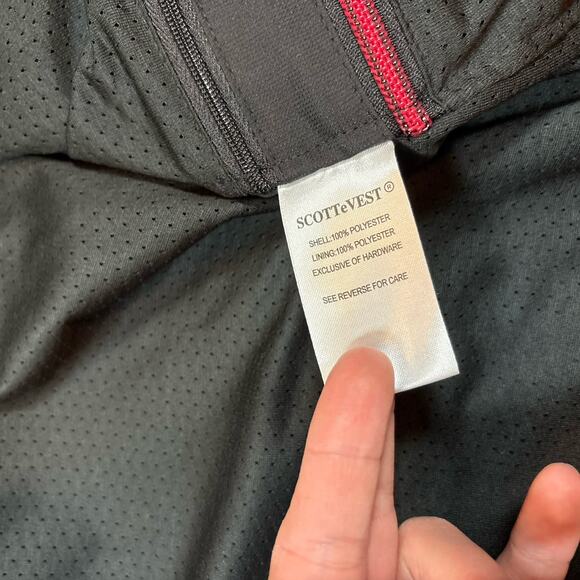 ScotteVest Women's Size L Vest Travel Utility Multi Pocket Black Zip Up Tec Vest - Picture 13 of 16